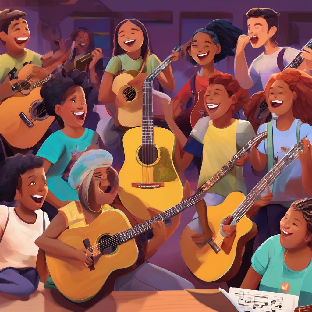 People engaging in online music lesson