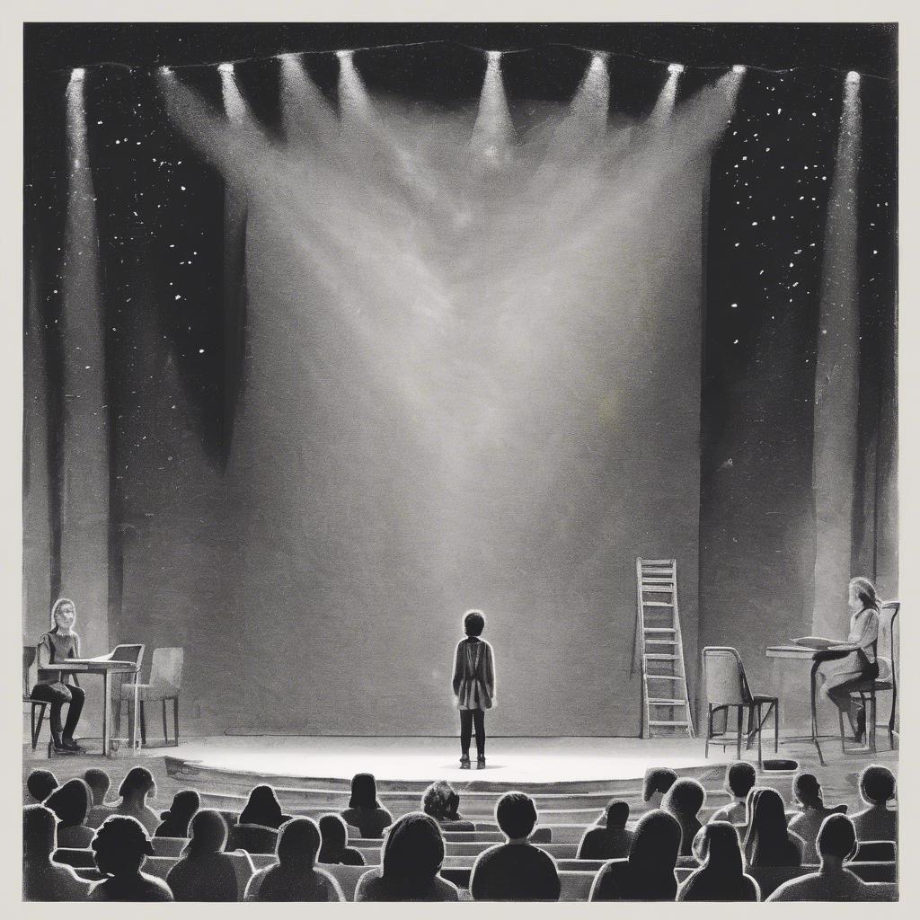 Student performing on stage